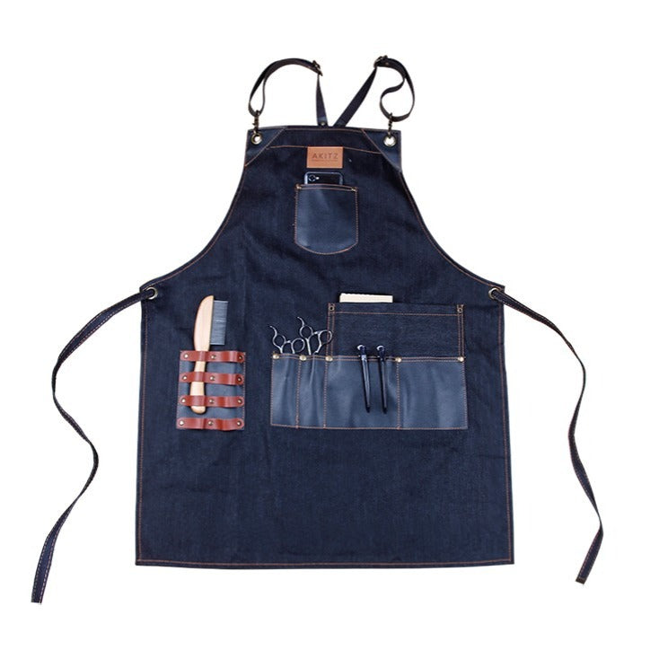 Barber apron Akitz Apron ST-APRON, denim, adjustable length – Beauty chest