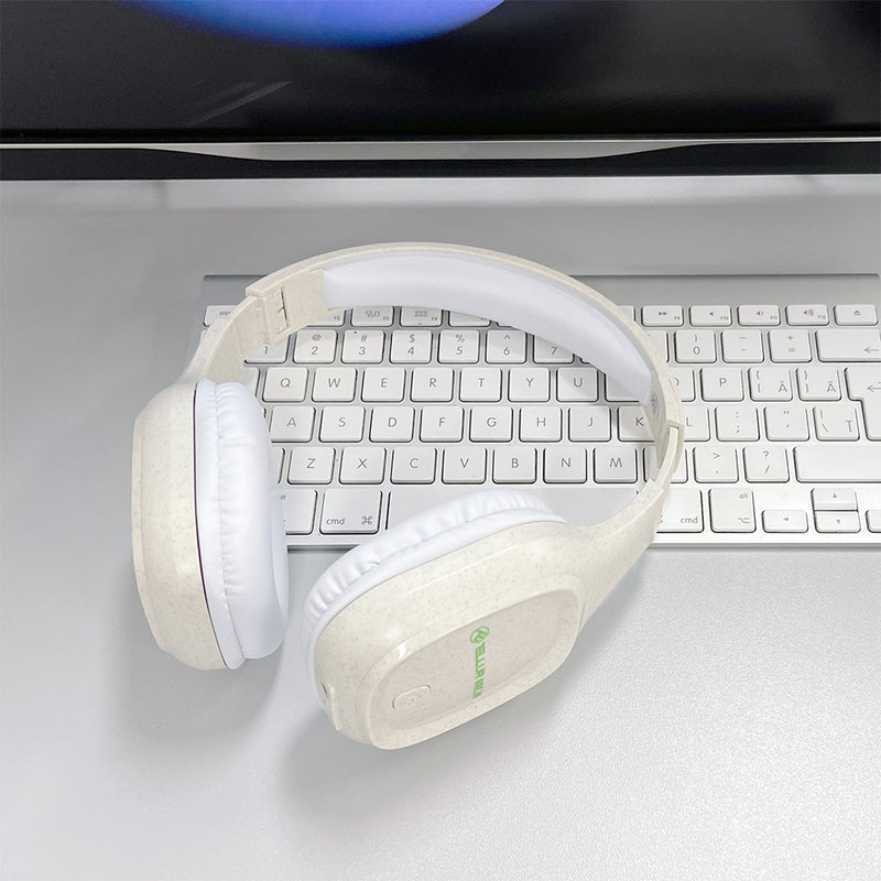 Tellur Green Bluetooth Over-Ear Headphones Pulse Foldable Cream