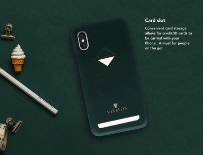 VixFox Card Slot Back Shell for iPhone X/XS forest green