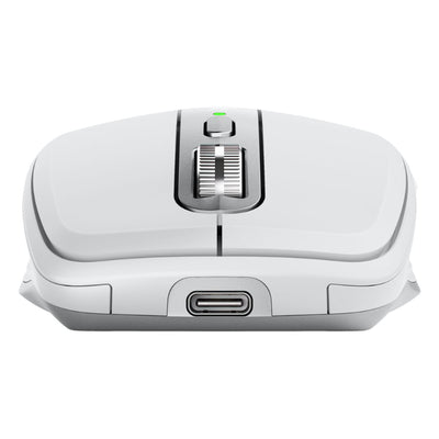  Logitech MX Anywhere 3S Mouse - RF Wireless + Bluetooth, Laser, 8000 DPI, Pale Grey (White)