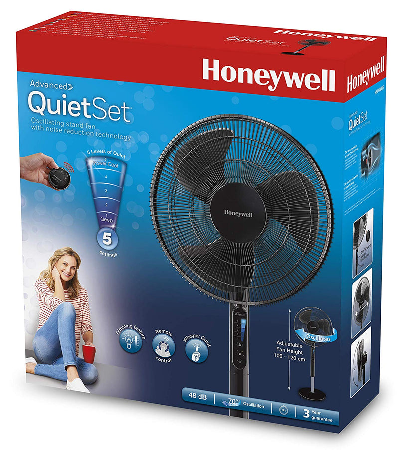 Honeywell HSF600BE4 šiuolaikinis besisukantis stovas ventiliatorius su naujausia tylos technologija