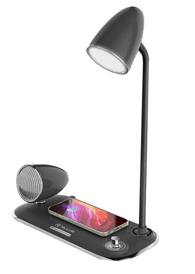 Беспроводное настольное зарядное устройство Tellur Nostalgia, динамик Bluetooth, черная настольная лампа