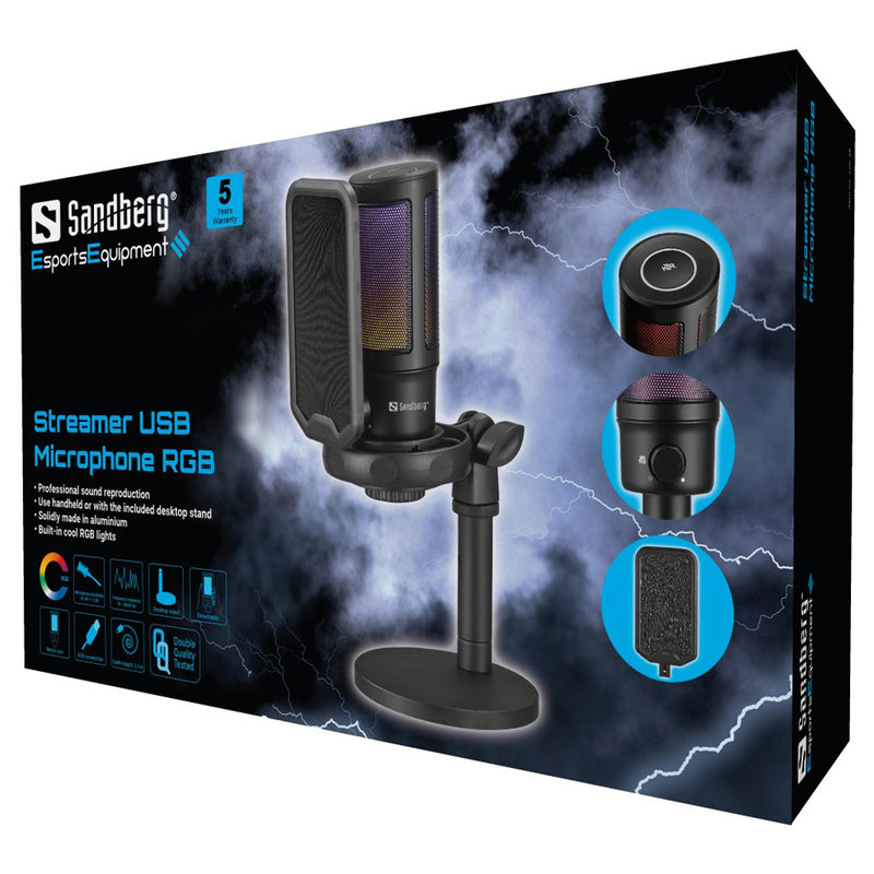 Стримерный USB-микрофон Sandberg 126-39 RGB
