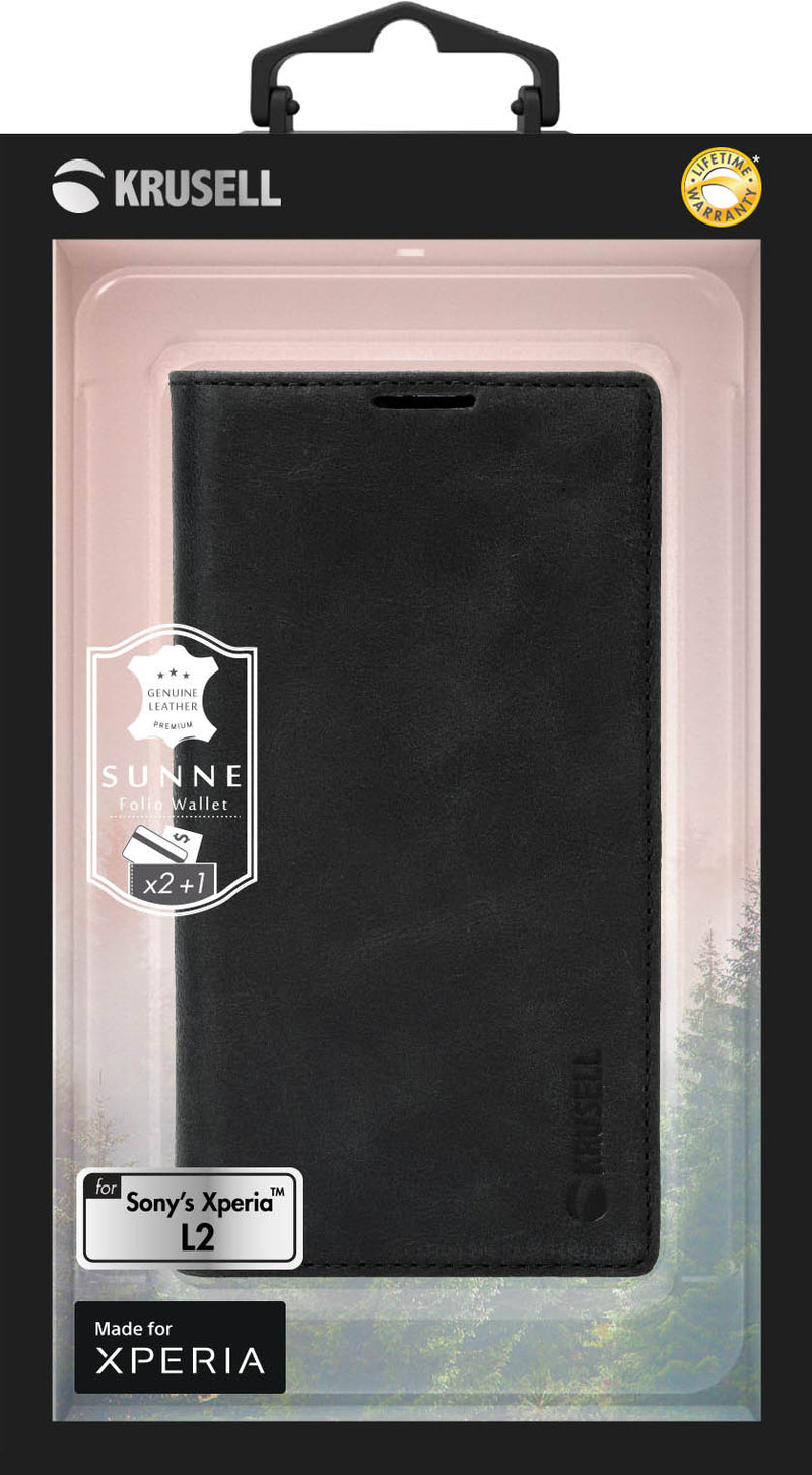 Krusell Sunne 2 Card Foliowallet Sony Xperia L2 vintage black