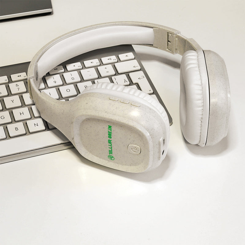 Tellur Green Bluetooth Over-Ear Headphones Pulse Foldable Cream