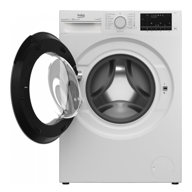 BEKO Washing machine B5WF U78415 WB, 8kg, Energy class A, 1400 rpm, Depth 55 cm, Inverter motor, HomeWhiz, Steam Cure