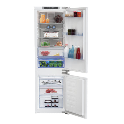 BEKO Refrigerator BCNA275E4FN Built In, 177.5 cm, Energy class E (old A++), Inverter Compressor, HarvestFresh, Neo Frost, Metal Wall