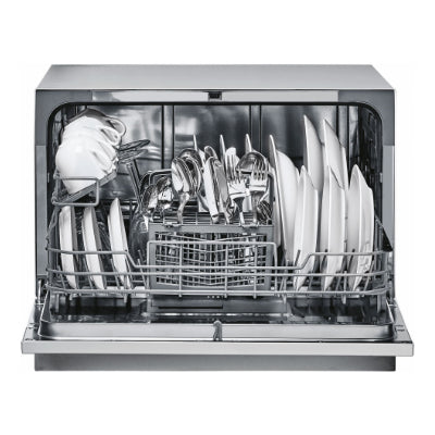 Настольная посудомоечная машина CANDY CDCP 6S, ширина 55 см, 6 программ, класс энергопотребления F, серебристый