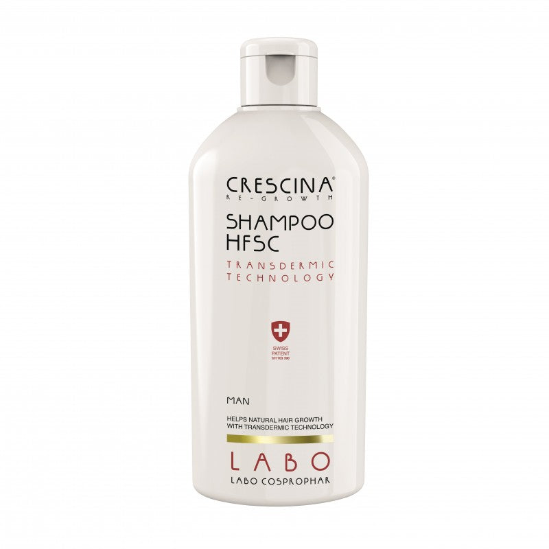 CRESCINA TRANSDERMIC Re-Growth pilinguojantis šampūnas VYRAMS, plaukų atauginimui, 200 ml +dovana namų kvapas