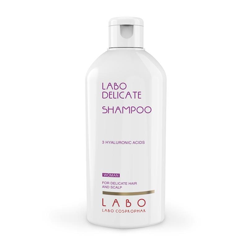 LABO DELICATE shampoo for sensitive scalp with 3 hyaluronic acids FOR WOMEN, 200 ml + gift