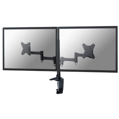 NewStar LCD/TFT desk mount, 10-24", clamp & grommet, 2 screens, black