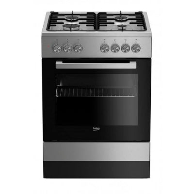 BEKO Cooker FSE62120DX 60 cm, Gas/Electric, Inox color/black glass