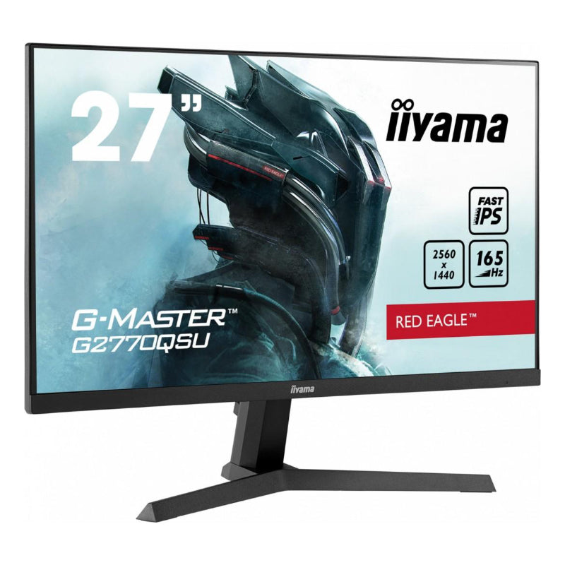 Iiyama G-MASTER Red Eagle G2770QSU-B1 - LED monitor - 27" - 2560 x 1440 WQHD @ 165 Hz - Fast IPS - 400 cd / m² - 1000:1 - HDR400 - 0.5 ms - HDMI, DisplayPort - speakers - matte black