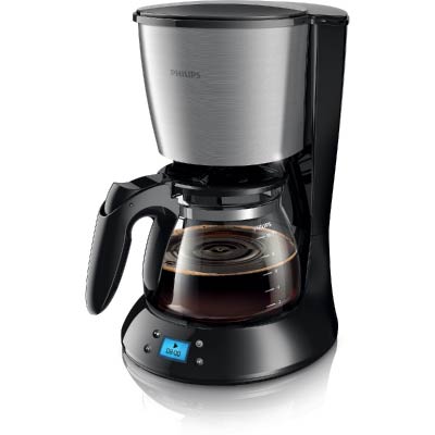 Philips Daily Collection Coffee maker HD7459/20 With glass jug With timer Black &amp; metal 