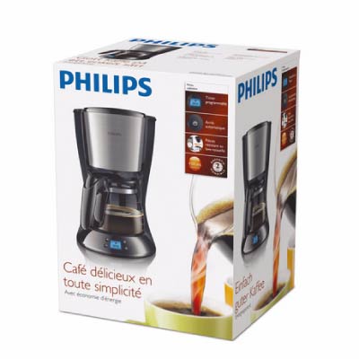 Кофеварка Philips Daily Collection HD7459/20 Со стеклянным кувшином С таймером Черный и металл 