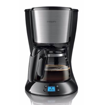 Philips Daily Collection Coffee maker HD7459/20 With glass jug With timer Black &amp; metal 