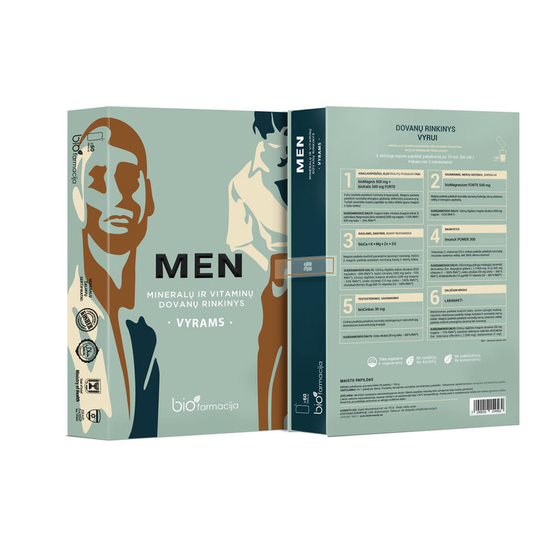 Biofarmacija Dovanų rinkinys vyrams „MEN“ +dovana prabangus namų kvapas su lazdelėmis