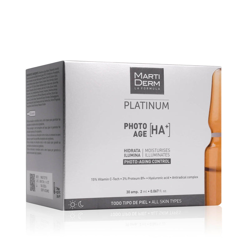 MARTIDERM PHOTO AGE HA+ FACE AMPOULES AGAINST PHOTO AGING WITH HYALURONIC ACID, 30 AMP.