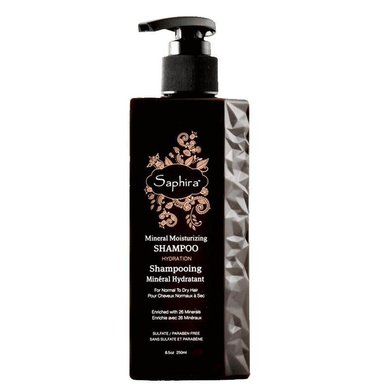 Drėkinamasis šampūnas plaukams Saphira Mineral Moisturizing Shampoo SAFKMS2, su Negyvosios jūros mineralais, 250 ml +dovana