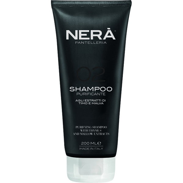 NERA 02 Purifying Shampoo With Thymus & Mallow Extracts Valomasis šampūnas riebiai galvos odai, 200ml