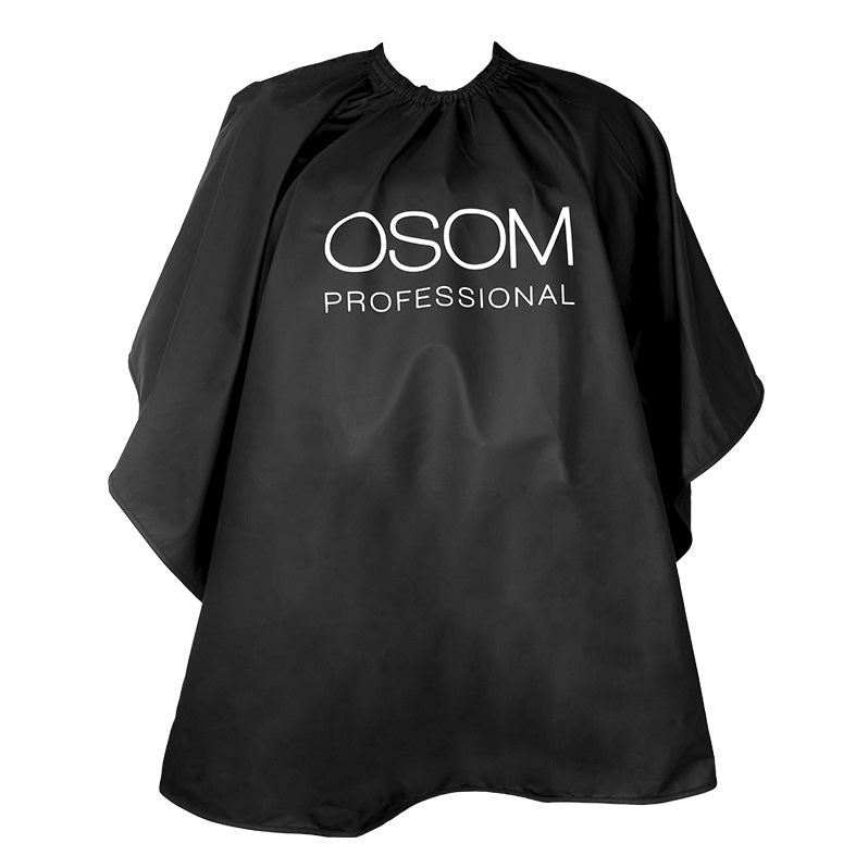 Накидка для окрашивания Osom Professional Cutting Cape, черная, непромокаемая, для окрашивания волос, 120 x 128 см