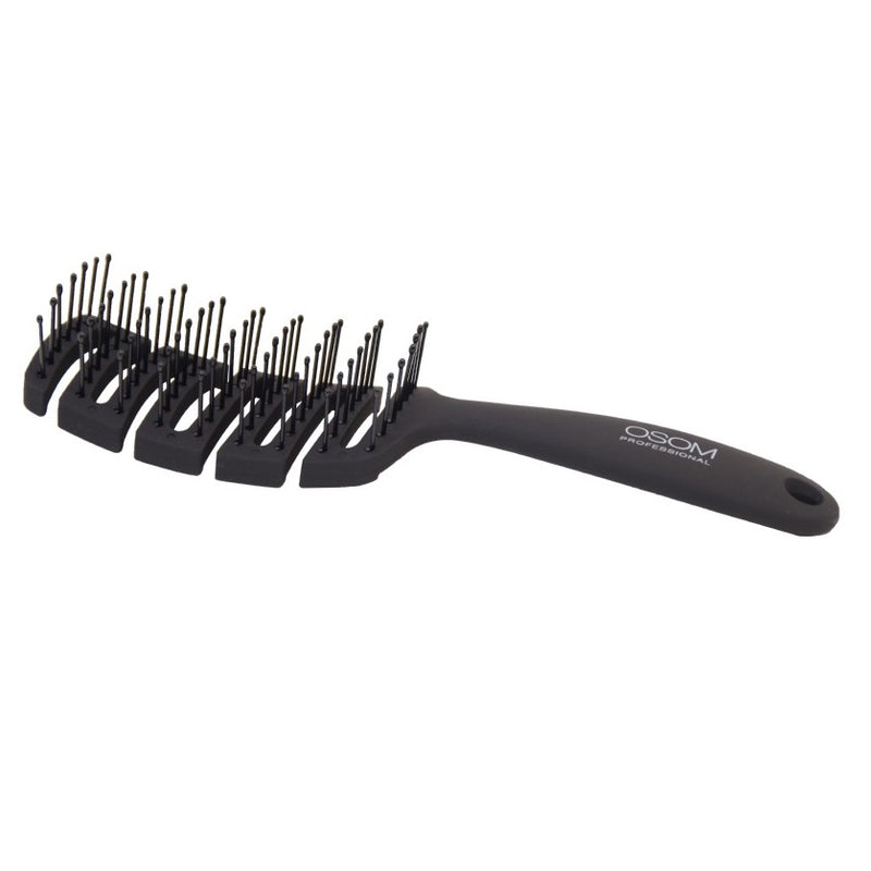Hair brush OSOM Professional OSOM99569, curved, rectangular, with nylon bristles