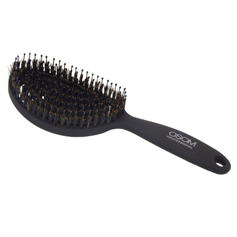 Šepetys plaukams OSOM Professional OSOM99573, lenktas, ovalus, su nailono spygliukais ir šerno šereliais