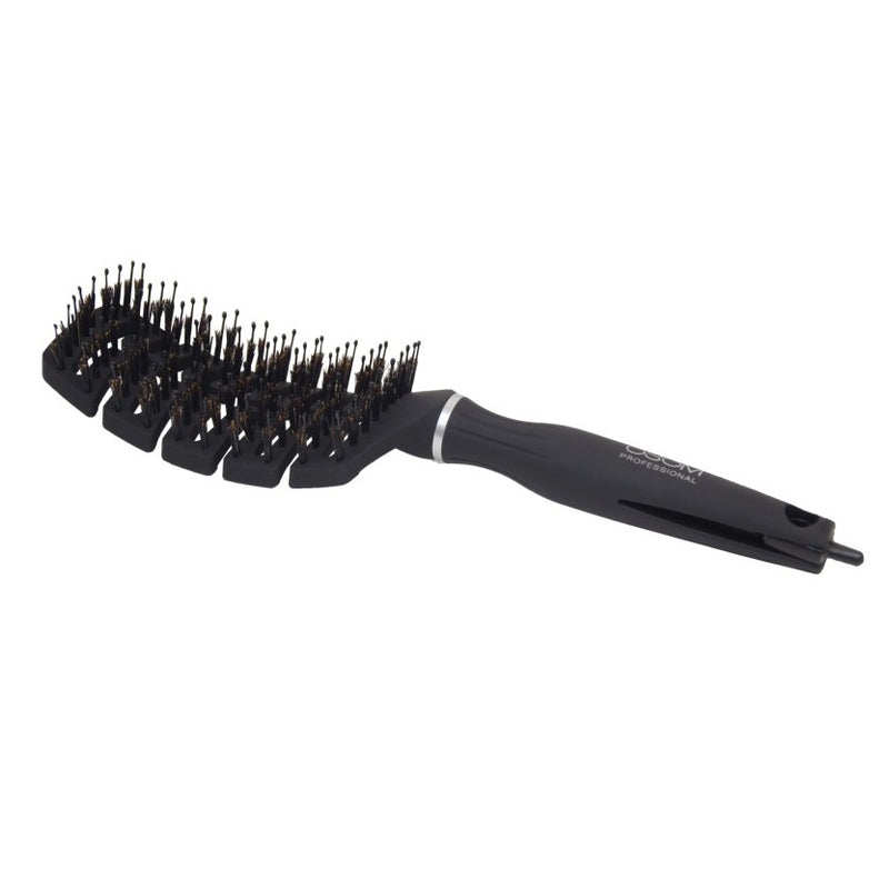 Hair brush OSOM Professional OSOM99574, curved, rectangular, with nylon spikes and boar bristles, with a pin for hair separation