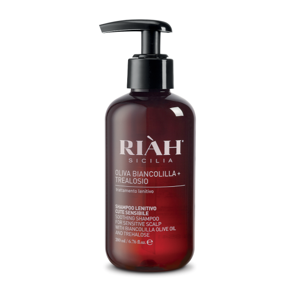 RIAH Soothing Shampoo With Biancolilla Olive Oil Raminamasis šampūnas jautriai galvos odai, 200ml