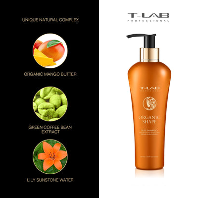 T-LAB Professional Organic Shape Duo Shampoo Шампунь для вьющихся и непослушных волос 300мл