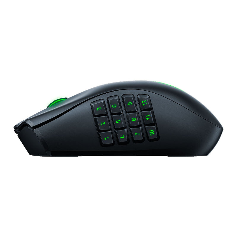 Черная беспроводная игровая оптическая мышь Razer Naga Pro Bluetooth RGB со светодиодной подсветкой и 20 кнопками