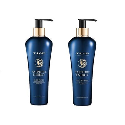 T-LAB Professional Sapphire Energy Duo Shampoo – shampoo for hair strengthening 300ml, Sapphire Energy Duo Treatment – ​​conditioner-mask for hair strengthening 300ml