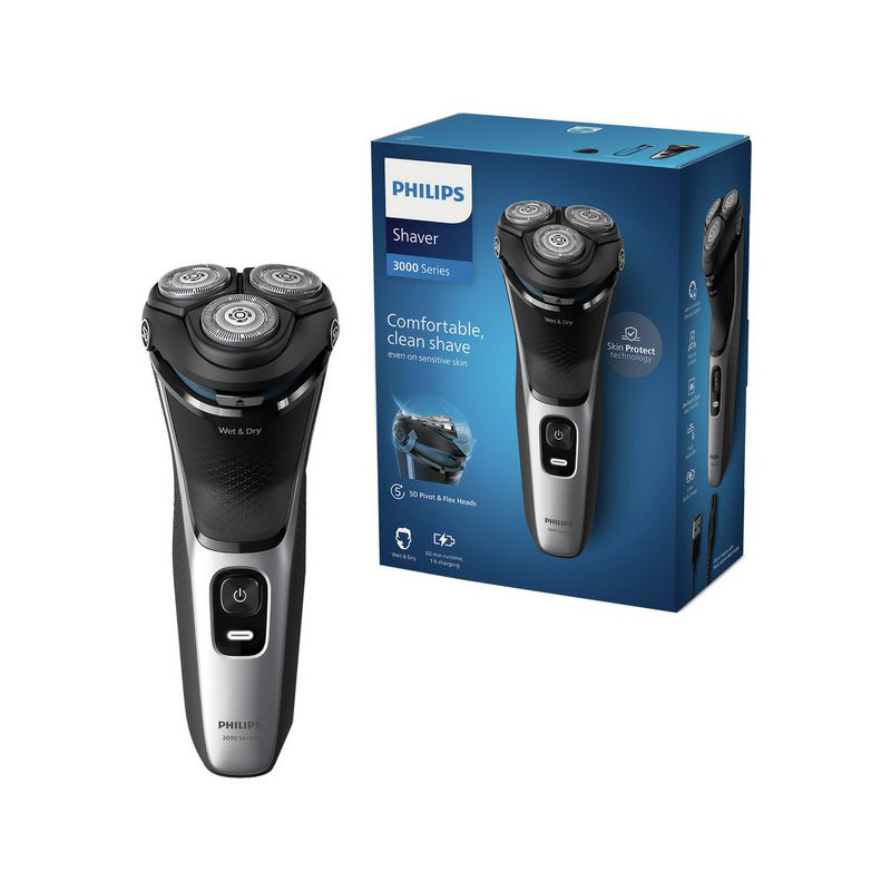 Philips Wet or Dry electric shaver S3143/00, Wet&Dry, PowerCut Blade System, 5D Flex Heads, 60min shaving / 1h charge, 5min Quick Charge