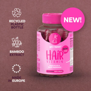 SweetBunny Hair Vitamins - Vitamins for hair raspberry and blueberry flavor 60 pcs (for 1 month)