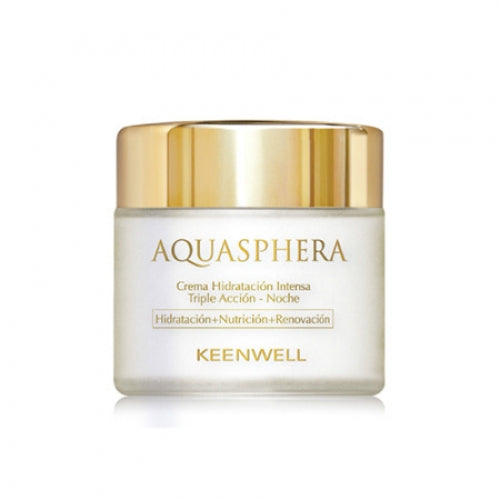 Keenwell Aquasphera Trejopo poveikio intensyviai drėkinantis naktinis kremas 80 ml +dovana Previa plaukų priemonė