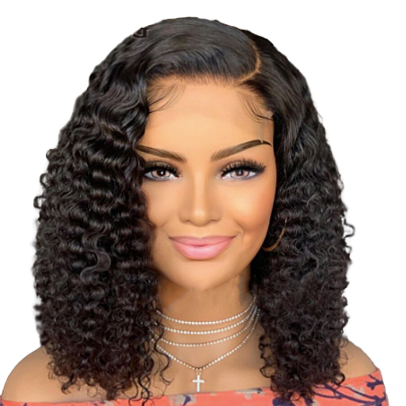 Dark brown curly hair wig 20-40 cm