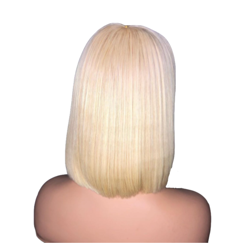 Blonde hair wig with bangs