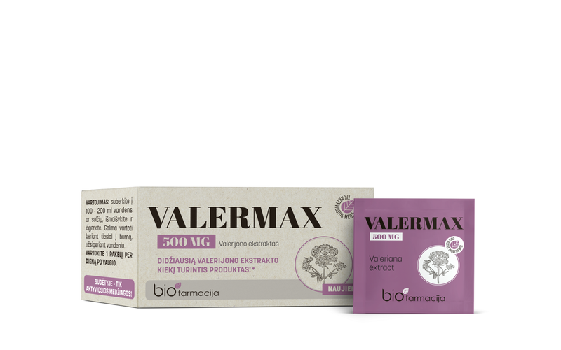 Biofarmacija ValerMax 500 mg Maisto papildas, milteliai