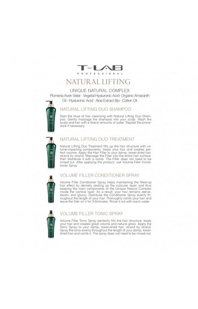 T-LAB Professional Natural Lifting Duo Shampoo Shampoo for hair volume 300ml