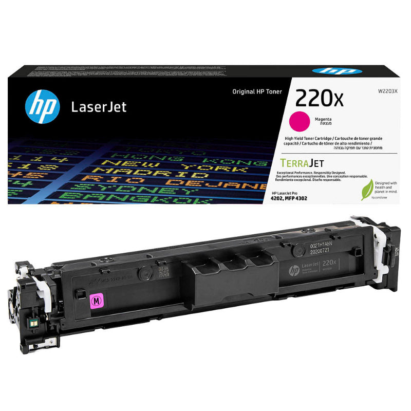 Оригинальный тонер HP W2203X, пурпурный, 5500p, HP 220X, большая емкость, HP Color LaserJet Pro MFP 4301, MFP 4303
