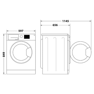 WHIRLPOOL Dryer W6 D84WB EE, 8 kg, A+++, Depth 65.6 cm, Heat pump, Freshcare+
