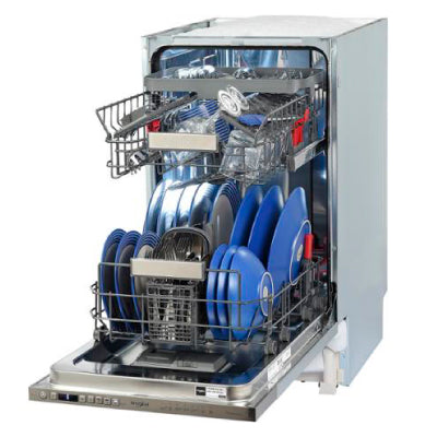 WHIRLPOOL Built-In Dishwasher WSIO3T223PCEX, Energy class E (old A++), 45 cm, Powerclean PRO, Third basket, 7 programs