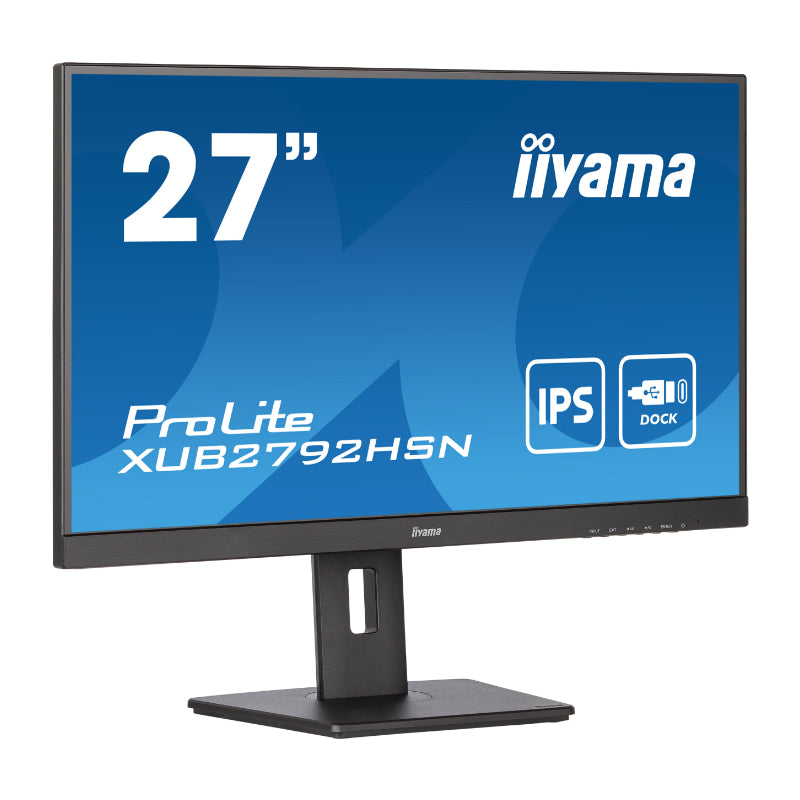 Iiyama ProLite XUB2792HSN-B5 - LED monitor - 27" - 1920 x 1080 Full HD (1080p) @ 75 Hz - IPS - 250 cd / m² - 1000:1 - 4 ms - HDMI, DisplayPort, USB-C - speakers - matte black