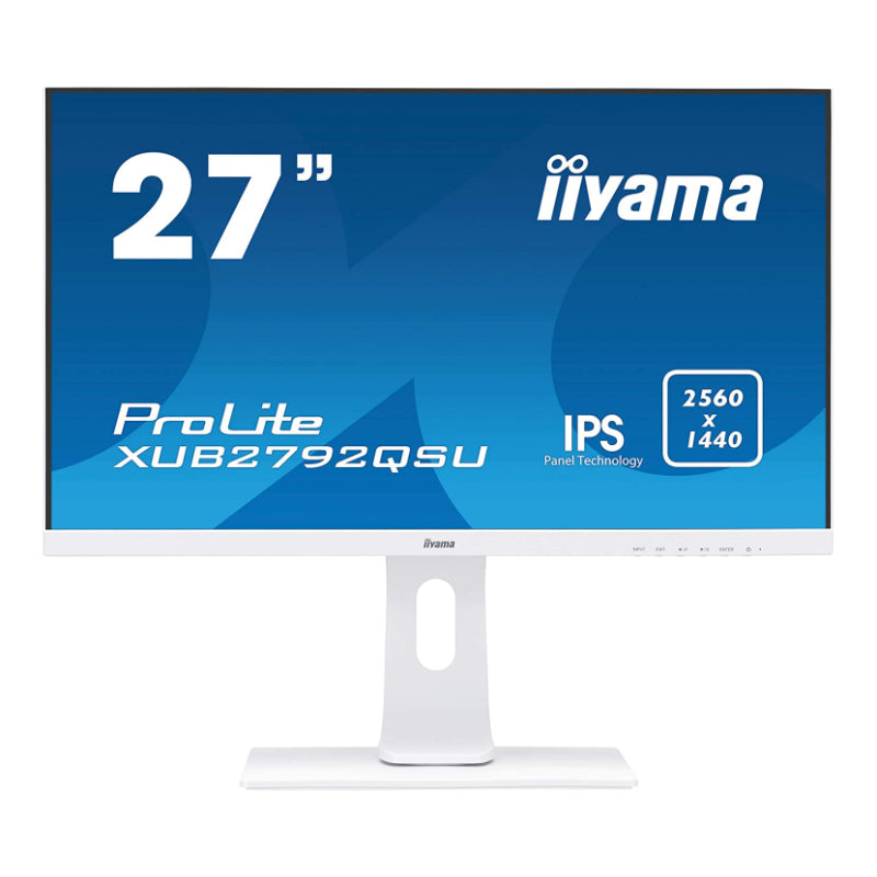 Iiyama ProLite XUB2792QSU-W5 — светодиодный монитор — 27 дюймов — 2560 x 1440 WQHD при 75 Гц — IPS — 350 кд/м² — 1000:1 — 5 мс — HDMI, DVI, DisplayPort — динамики — матовый белый 