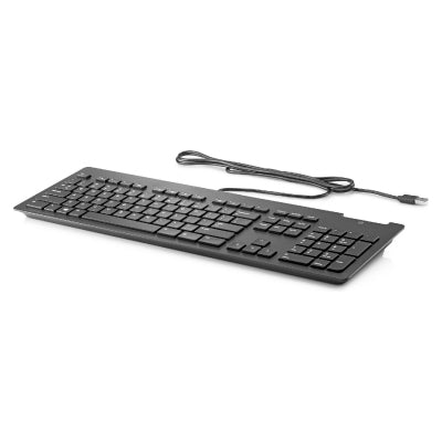 HP Slim USB Wired Keyboard - Smartcard - Black - US ENG 