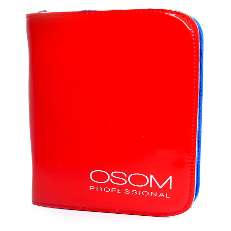 Чехол для ножниц Osom Professional Red Scissor Case, красный, для 2 ножниц и расчески
