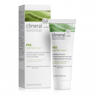 Clineral Ahava PSO Alkūnių ir kelių srities odos kremas 75 ml +dovana Previa plaukų priemonė
