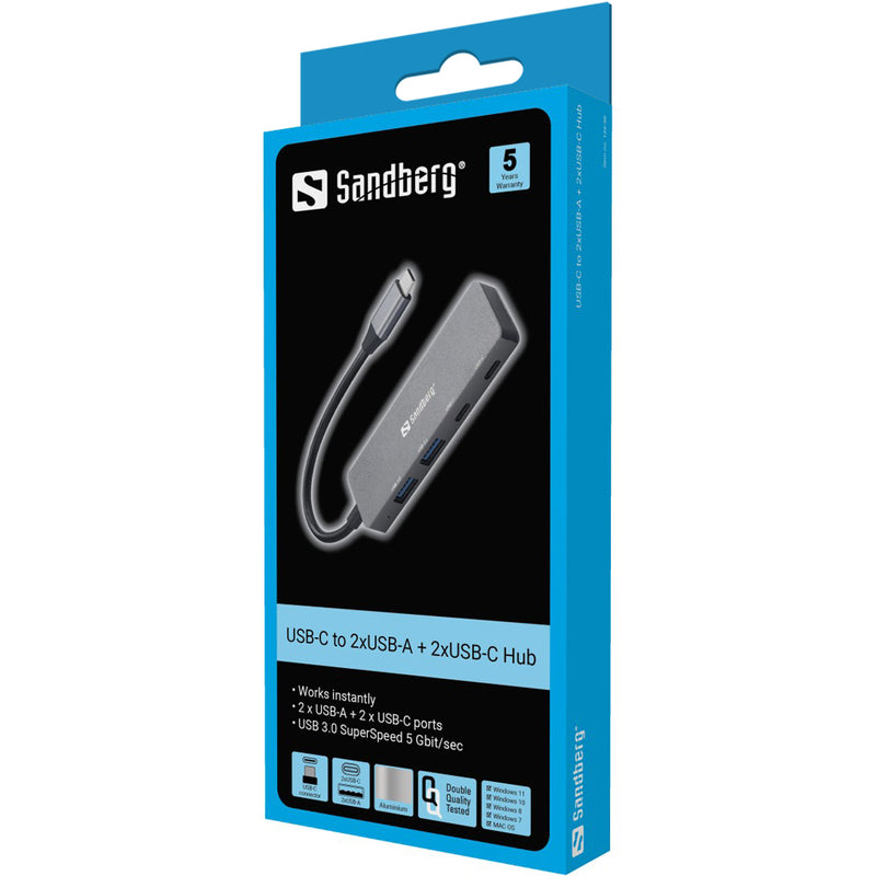 Sandberg 136-50 Концентратор USB-C — 2xUSB-A+2xUSB-C