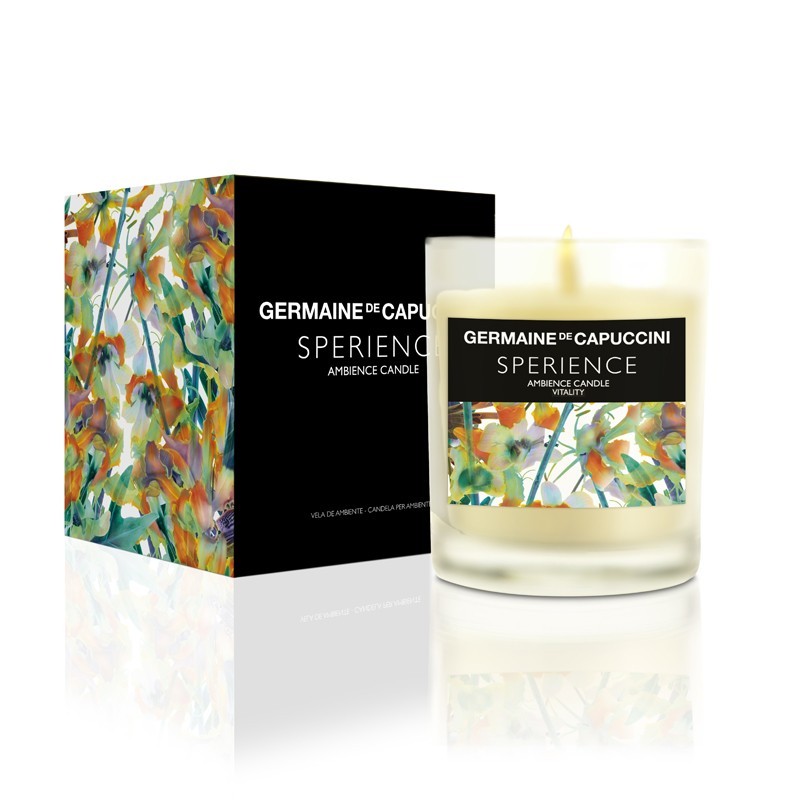 Germaine De Capuccini Sperience Aromaterapinė energijos suteikianti žvakė Vitality +dovana T-LAB Šampūnas/kondicionierius