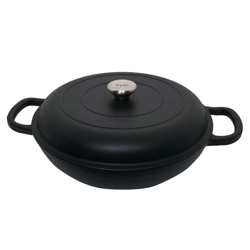 Round enameled cast iron pot Zyle ZY030CBKI Ø30 cm, 3.5 l, black